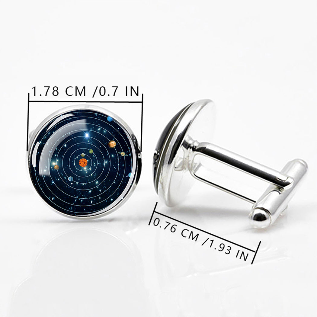 Solar System Galaxy Cufflinks Men's Wedding Shirt Accessories Gift