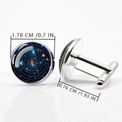 Solar System Galaxy Cufflinks Men's Wedding Shirt Accessories Gift