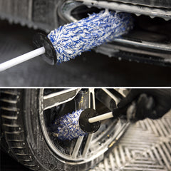 Car Wheel Brush with Non Slip Handle - Easy Cleaning for Rims & Spokes