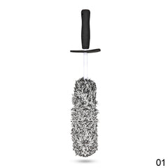Car Wheel Brush with Non Slip Handle - Easy Cleaning for Rims & Spokes