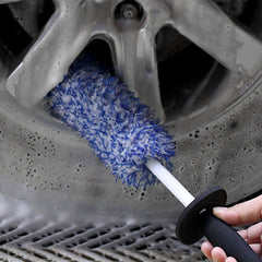 Car Wheel Brush with Non Slip Handle - Easy Cleaning for Rims & Spokes