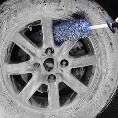 Car Wheel Brush with Non Slip Handle - Easy Cleaning for Rims & Spokes