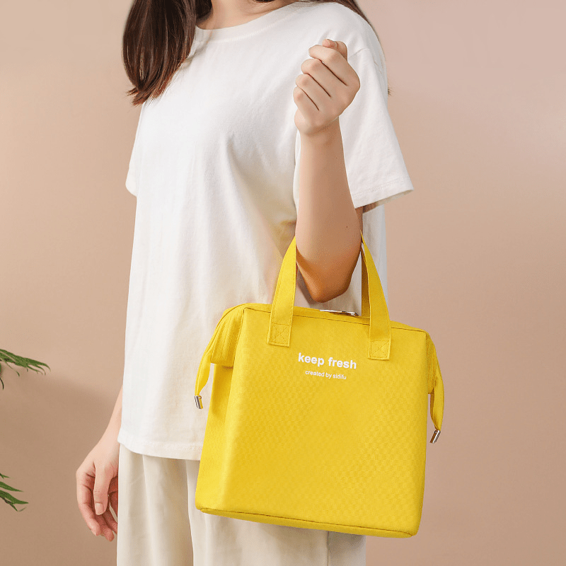 Square Insulated Lunch Box Reusable Satchel Lunch Bag