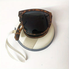 Polarized Folding Sunglasses Travel Eyewear Women Ladies Stylish Square