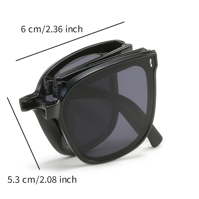 Polarized Folding Sunglasses Travel Eyewear Women Ladies Stylish Square