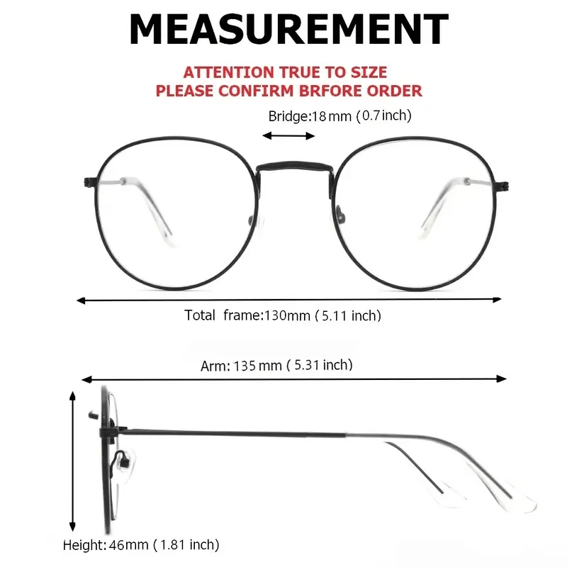 Round Clear Lens Glasses Women Retro Spectacles Frame
