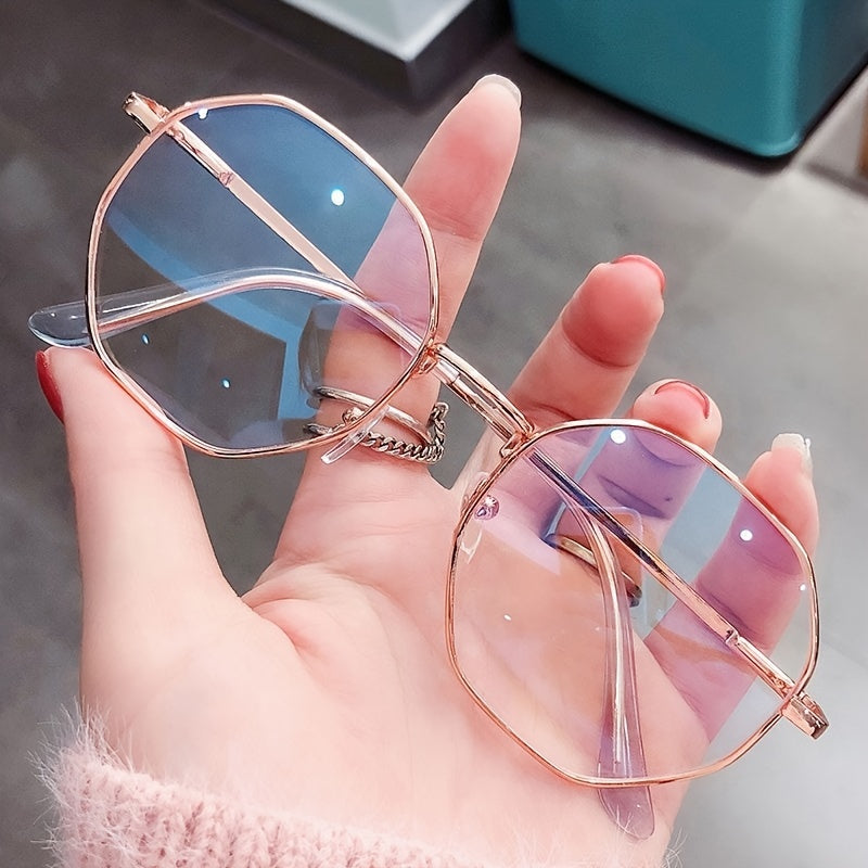 Polygon Anti Light Glasses Metal Frame