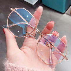 Polygon Anti Light Glasses Metal Frame