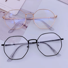 Polygon Anti Light Glasses Metal Frame