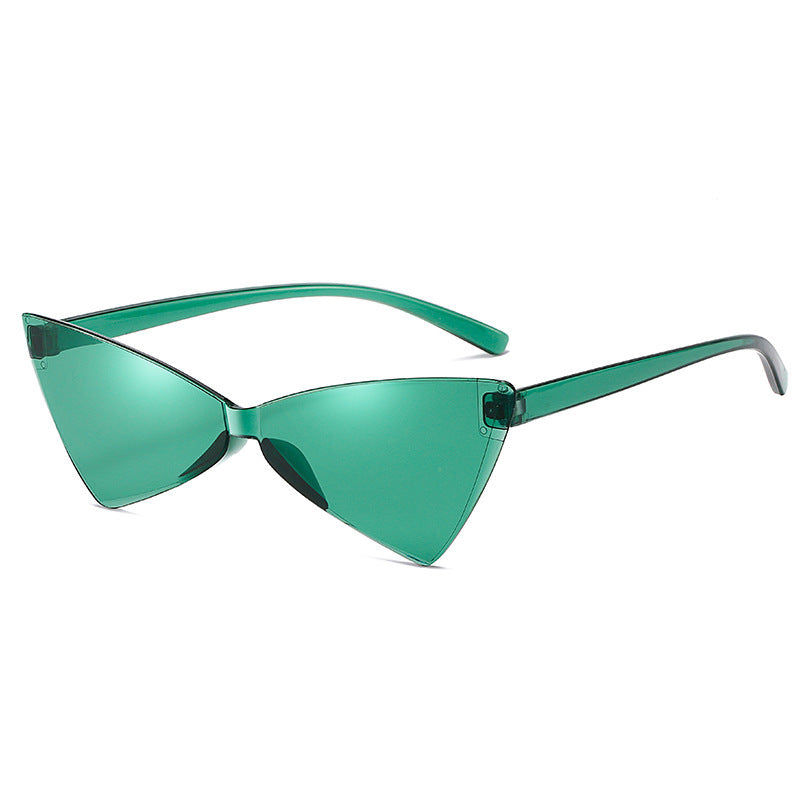 Triangle Rimless Sunglasses UV Protection Summer Travel Sunglasses