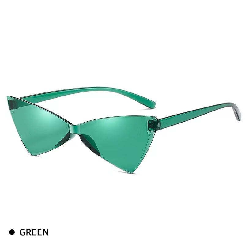 Triangle Rimless Sunglasses UV Protection Summer Travel Sunglasses