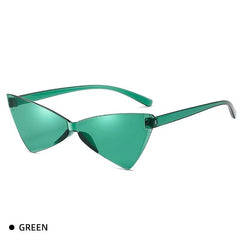 Triangle Rimless Sunglasses UV Protection Summer Travel Sunglasses