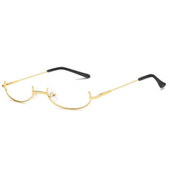 Half Frame Glasses No Lens Party Club Decorative Glasses Cosplay Accessory