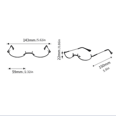 Half Frame Glasses No Lens Party Club Decorative Glasses Cosplay Accessory