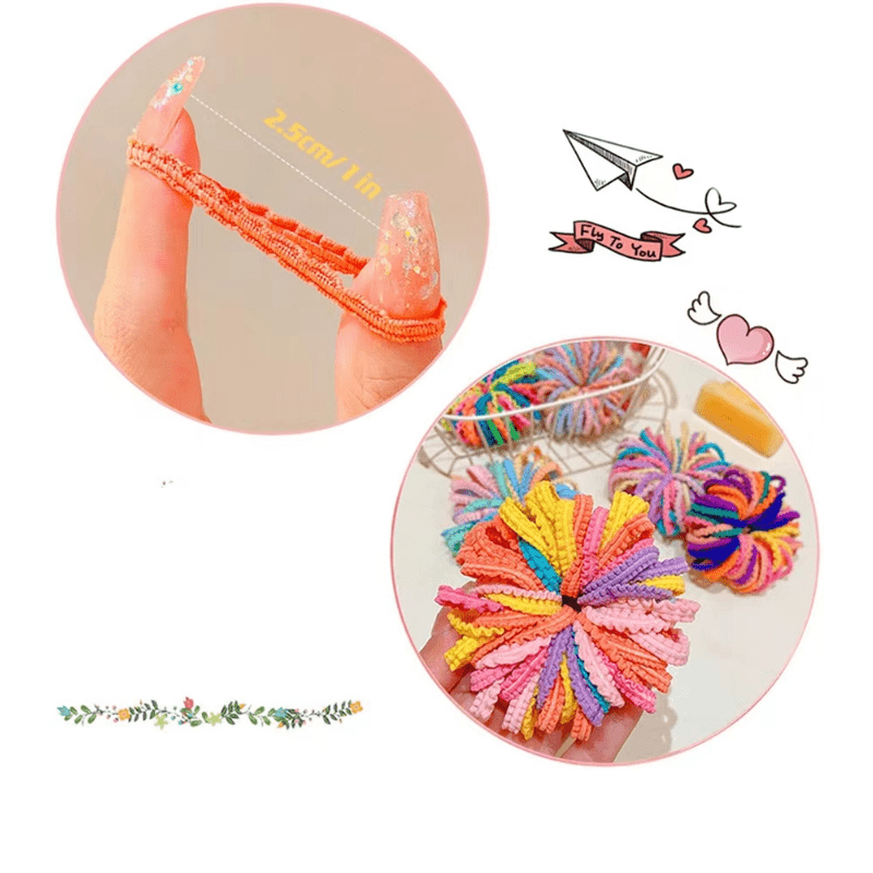 50pcs Baby Girls Scrunchie Hair Ties - Cute Hair Accessory for Little Girls