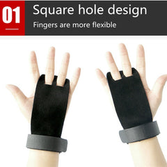 Leather Weightlifting Hand Protector Gloves - Improve Grip, Protect Hands