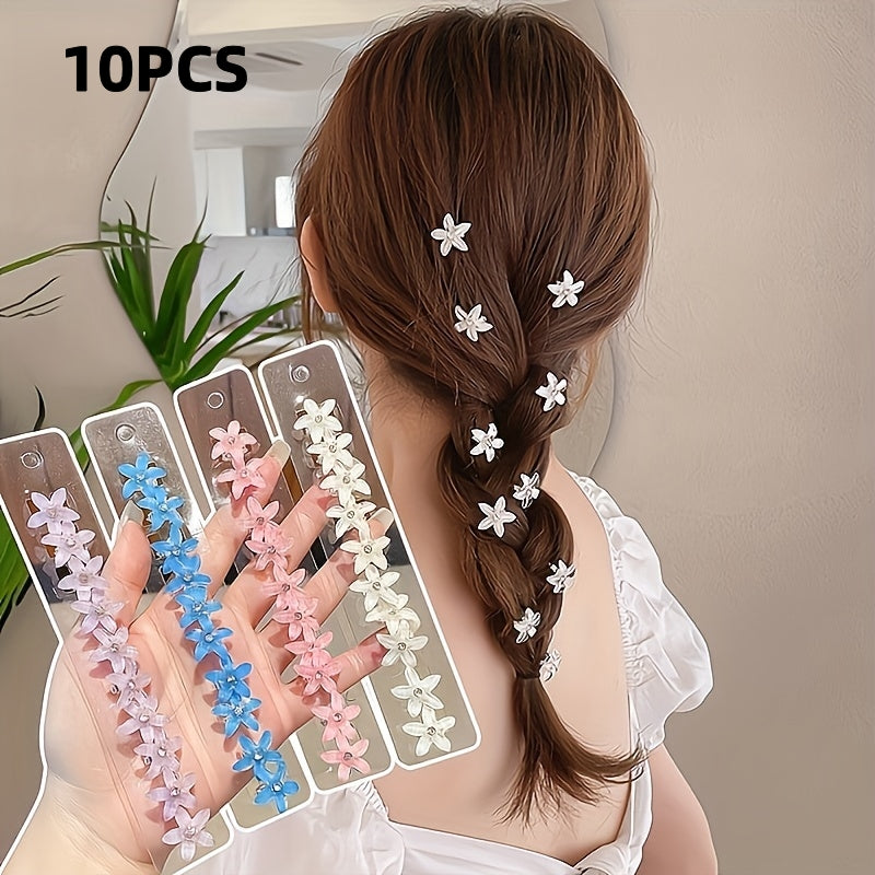 10pcs Girls Sweet Flower Hair Clips Princess Accessories