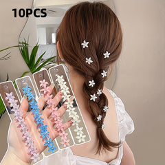10pcs Girls Sweet Flower Hair Clips Princess Accessories