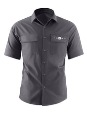 Men's Casual Short Sleeve Shirt With Chest Pockets - Summer Vacation Resort Tops