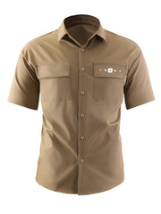 Men's Casual Short Sleeve Shirt With Chest Pockets - Summer Vacation Resort Tops