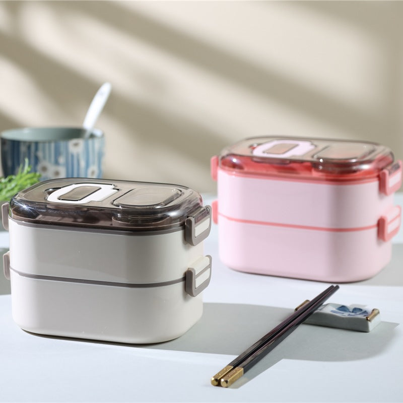 2 Layer Stackable Bento Box for Adults Leak Proof Lunch Container