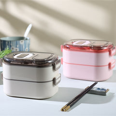 2 Layer Stackable Bento Box for Adults Leak Proof Lunch Container