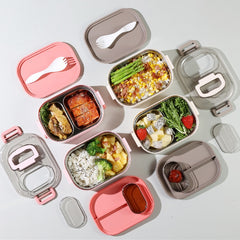 2 Layer Stackable Bento Box for Adults Leak Proof Lunch Container