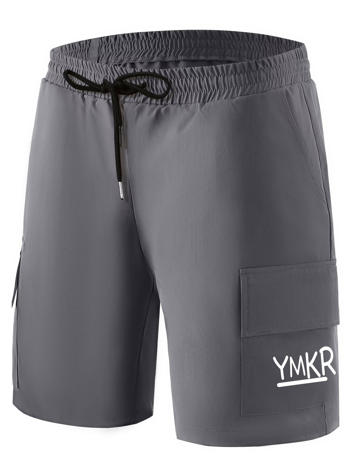 Bear Pattern Cargo Shorts Men's Casual Pocket Waist Drawstring Cargo Shorts
