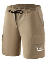 Bear Pattern Cargo Shorts Men's Casual Pocket Waist Drawstring Cargo Shorts