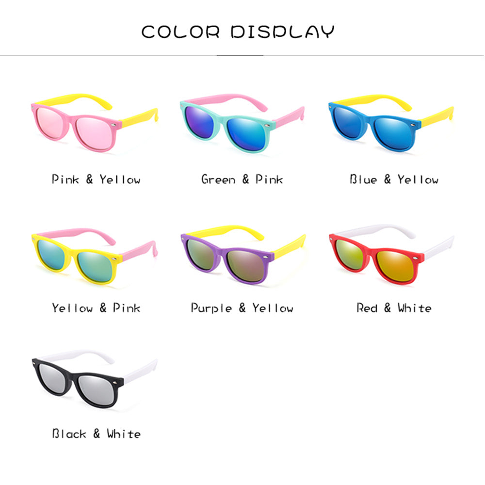 AIELBRO Kids Polarized Sunglasses Soft Rubber Frame