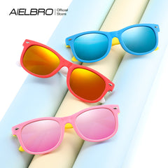 AIELBRO Kids Polarized Sunglasses Soft Rubber Frame