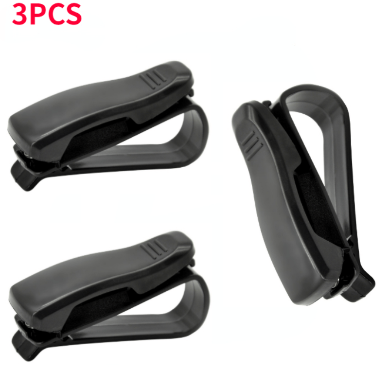 3pcs Universal Car Sunshade Glasses Case Sunglasses Clip Holder Bracket