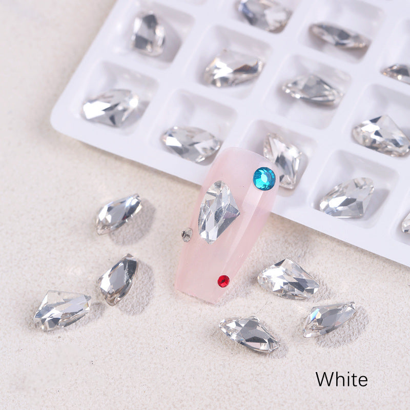 10pcs Pointed Back Nail Art Rhinestones Crystal Gemstones
