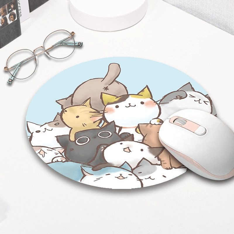 Funny Small Mouse Pad Non-Slip Base Stitched Edge Mousepad for Desk