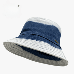Washed Gradient Denim Bucket Hat Hip Hop Distressed Couple Basin Hat