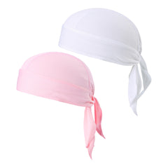 2 Pcs Solid Beanie Elastic Skull Caps Breathable Turban Lace Up Bonnet Beanies