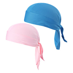 2 Pcs Solid Beanie Elastic Skull Caps Breathable Turban Lace Up Bonnet Beanies
