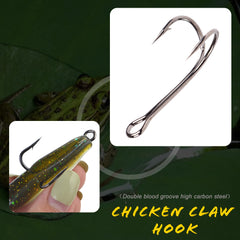 20pcs Carp Fishing Double Hooks with Soft Worm Lures