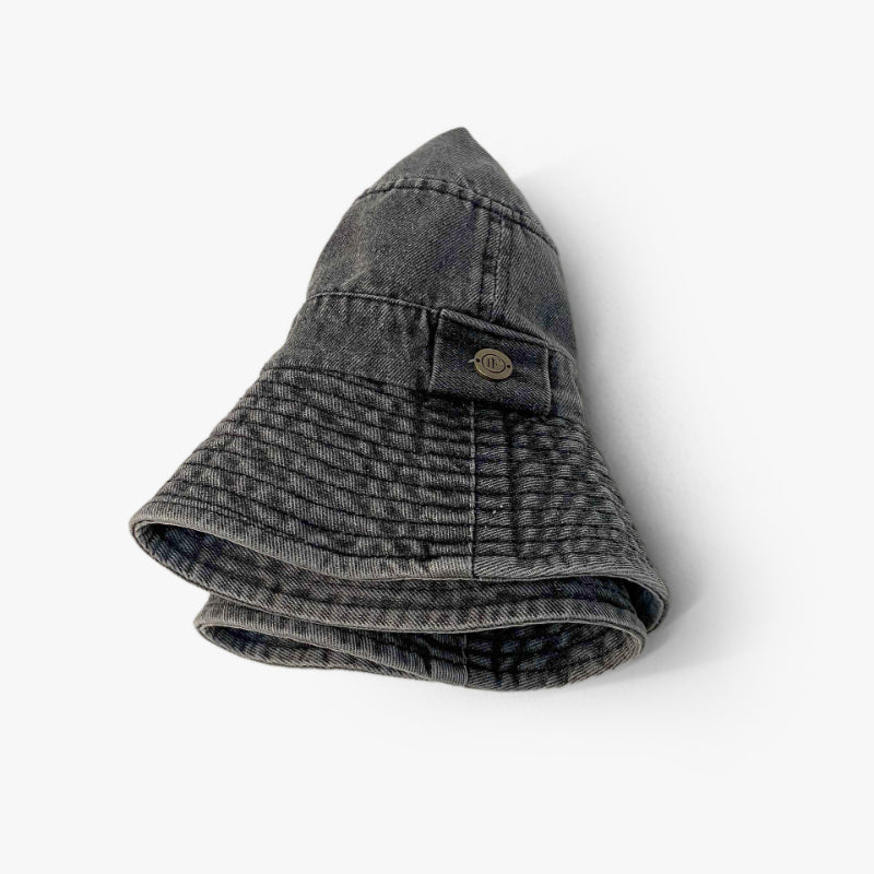 Unisex Denim Bucket Hat Washed Distressed Hip Hop Couple Basin Hat