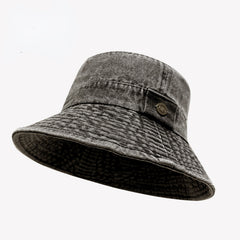 Unisex Denim Bucket Hat Washed Distressed Hip Hop Couple Basin Hat