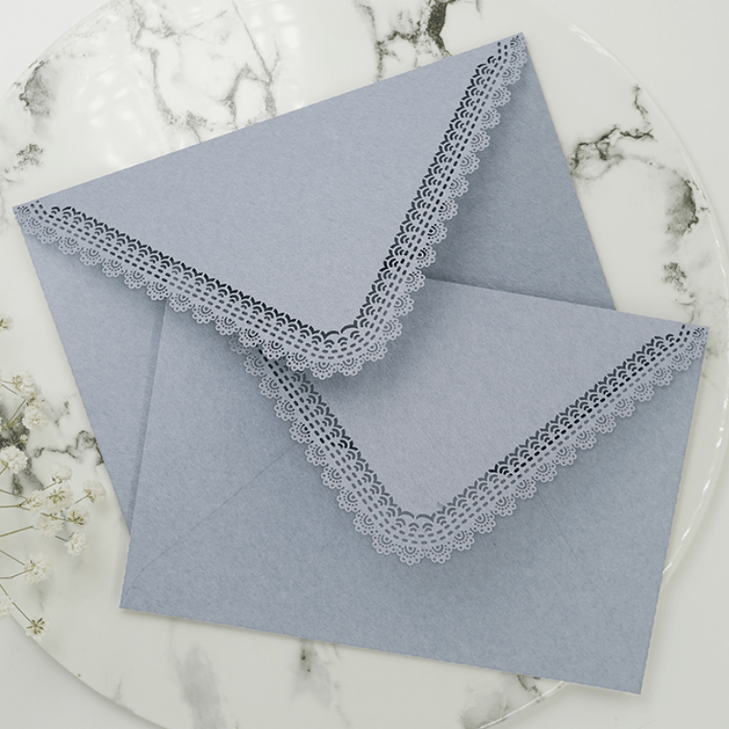 5pcs Vintage Hollowed Out Lace Envelopes for DIY Card Storage