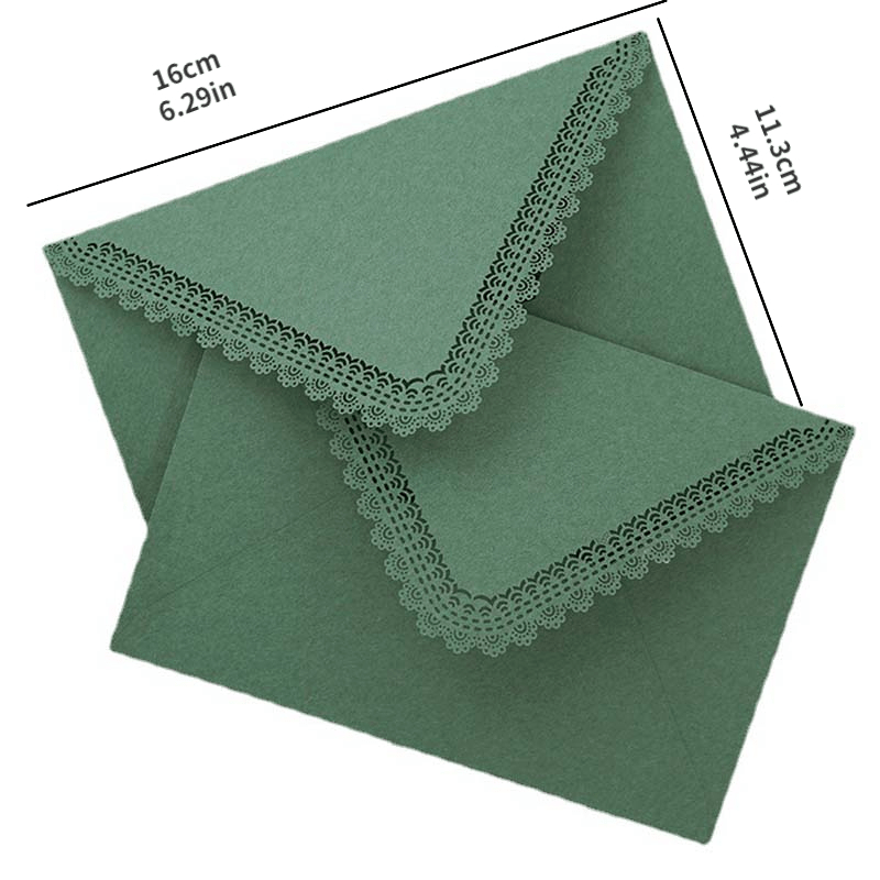5pcs Vintage Hollowed Out Lace Envelopes for DIY Card Storage