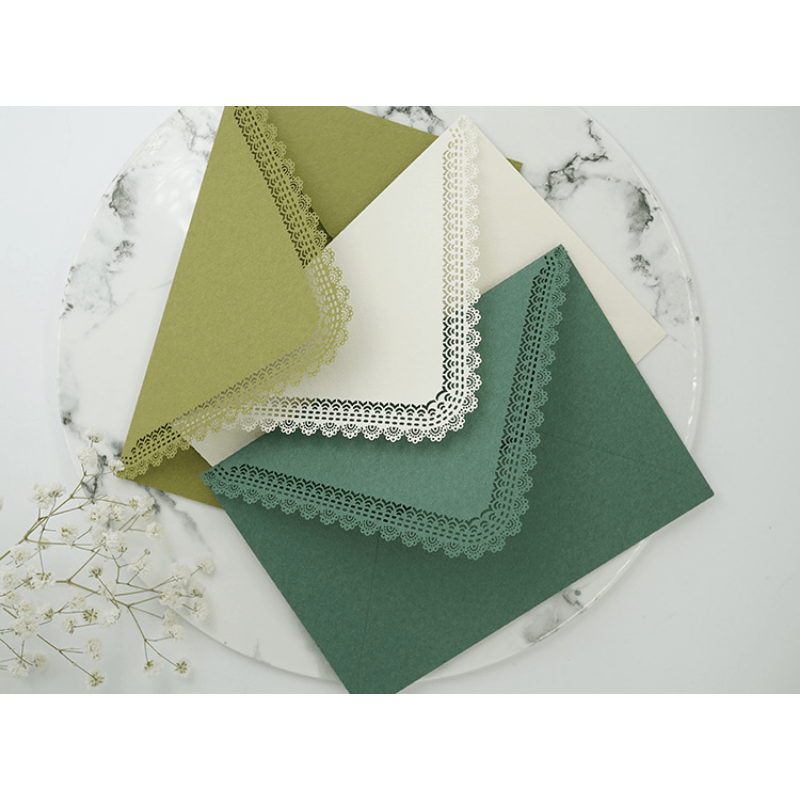 5pcs Vintage Hollowed Out Lace Envelopes for DIY Card Storage