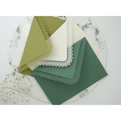 5pcs Vintage Hollowed Out Lace Envelopes for DIY Card Storage