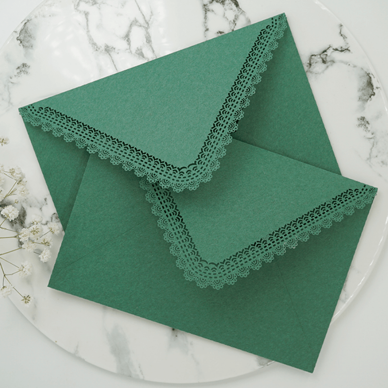 5pcs Vintage Hollowed Out Lace Envelopes for DIY Card Storage
