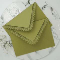 5pcs Vintage Hollowed Out Lace Envelopes for DIY Card Storage