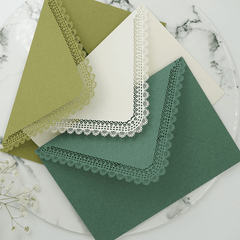 5pcs Vintage Hollowed Out Lace Envelopes for DIY Card Storage