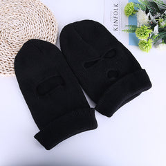Men's Biker Pullover Hat Woolen Knitted Face Protection Hat