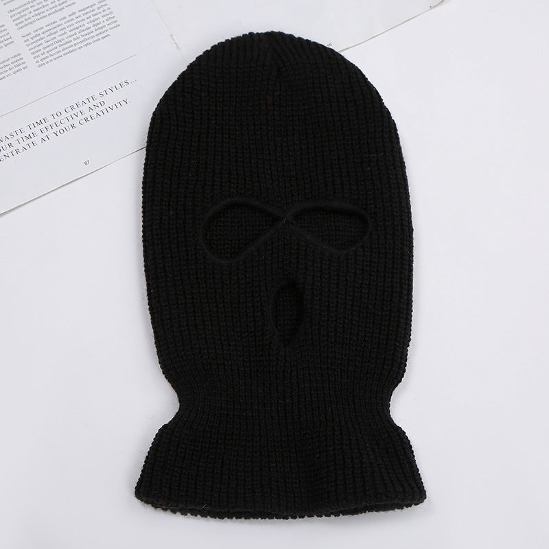 Men's Biker Pullover Hat Woolen Knitted Face Protection Hat