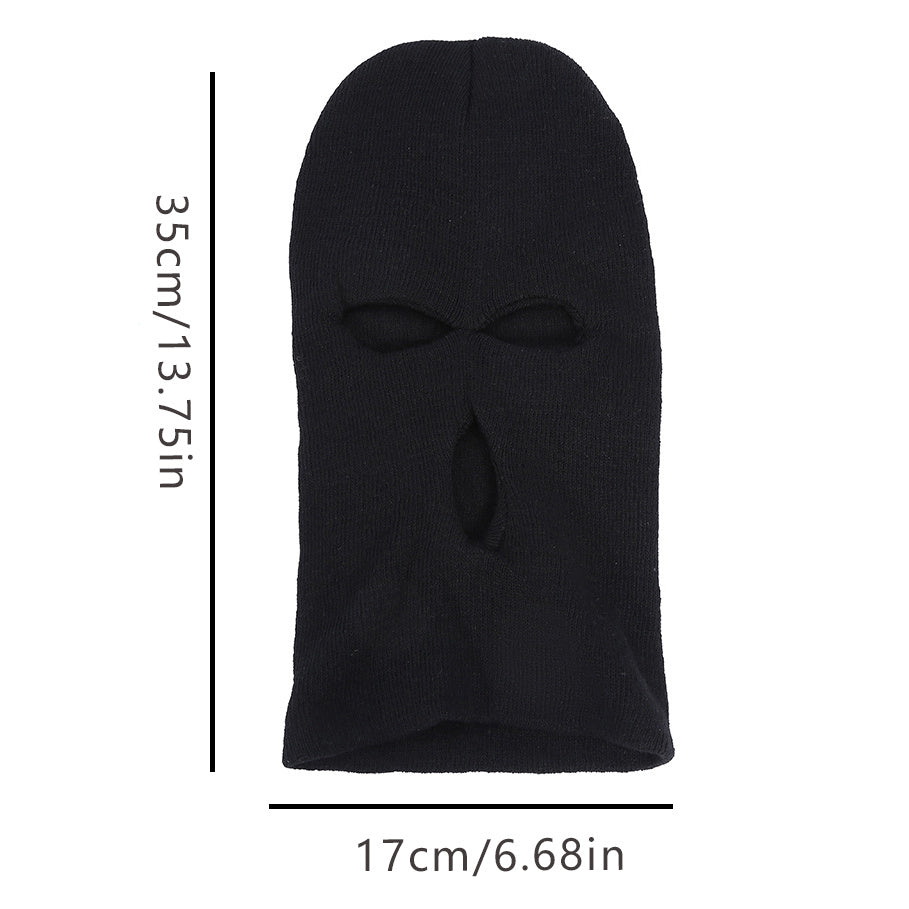 Men's Biker Pullover Hat Woolen Knitted Face Protection Hat